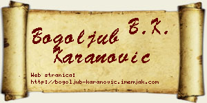 Bogoljub Karanović vizit kartica